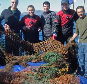 Team on bow with the day's catch