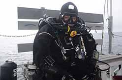Volunteer rebreather diver Danny Graham