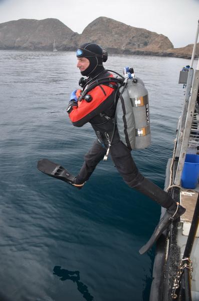 Ocean Defender Steve Millington entering water