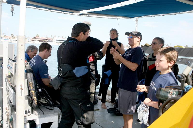 Ocean Defenders Divers getting ready to enter the waters of the Channel Islands Harbor