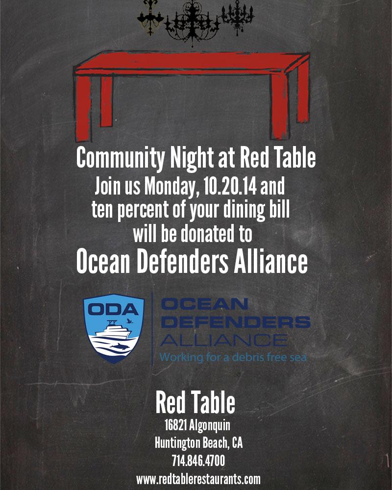 Red Table fundraiser for Ocean Defenders Alliance