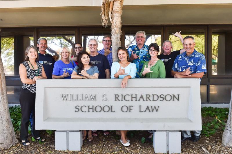 University of Hawai'i law school group with Ocean Defenders. On far left is Denise Antolini; Victoria Szymczak is in the middle with her hand on the sign. :)