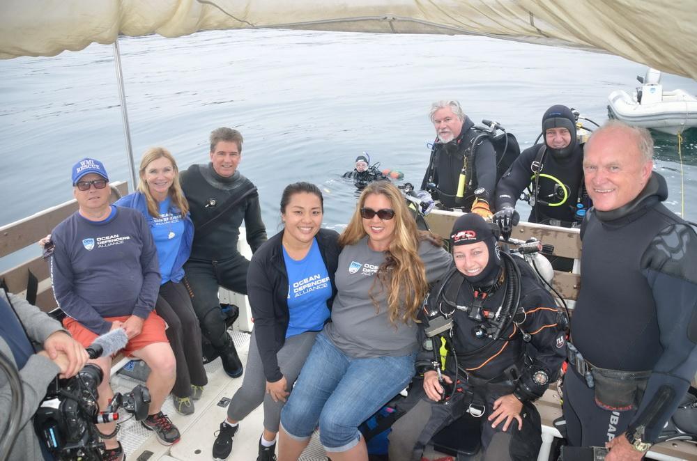 Ocean Defenders Crew before dive to remove debris from ocean