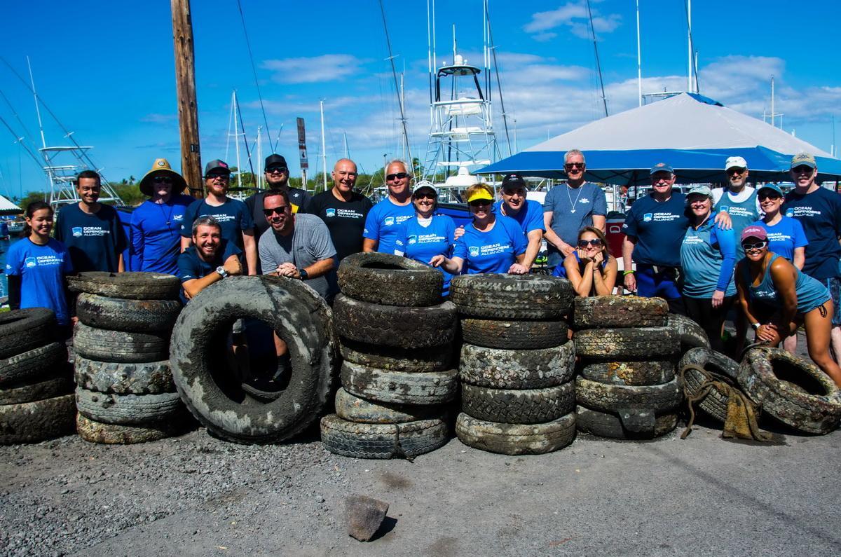 Crew with tires