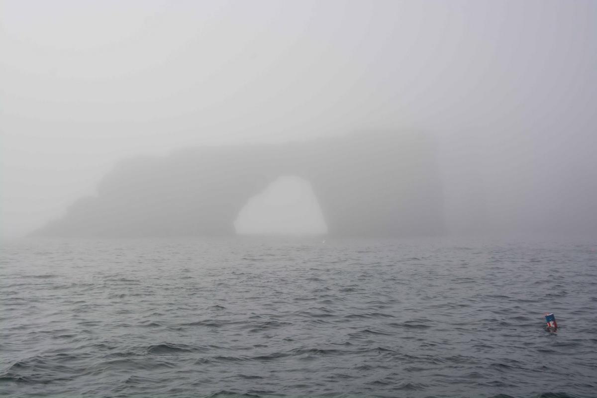 Arch Rock through the fog