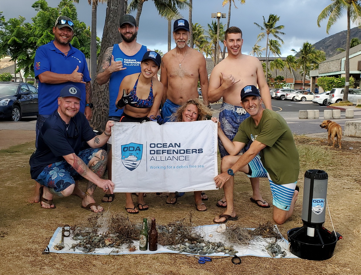 Ocean Defender volunteer cleanup crew