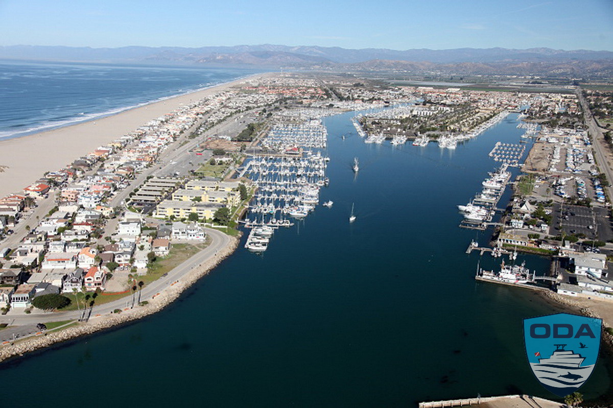 Aerial shot of CI Harbor. Photo credit channelislandsharbor.org