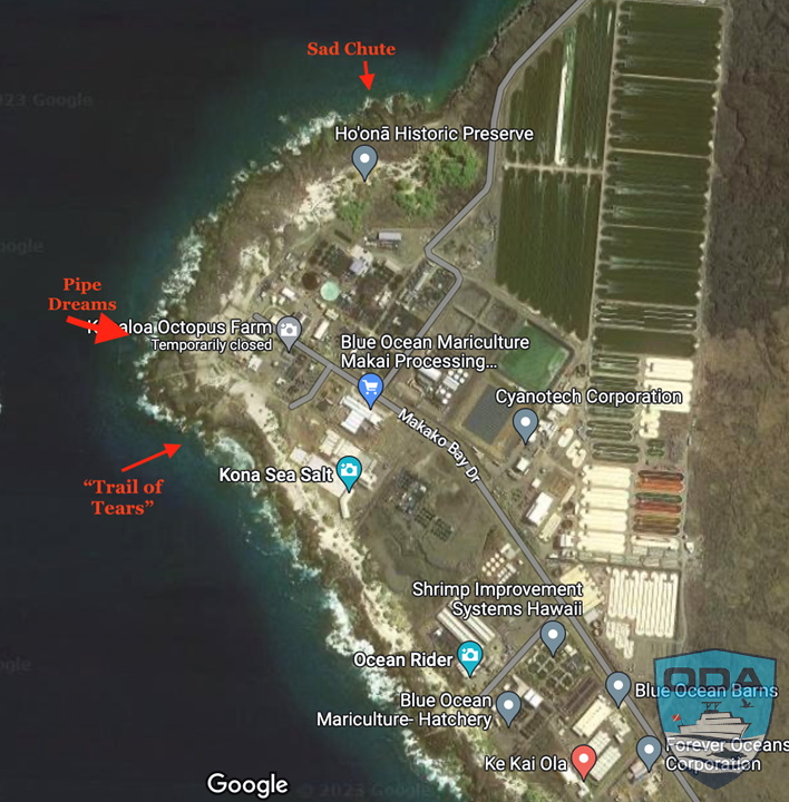 Map of Keahole Point dive sites