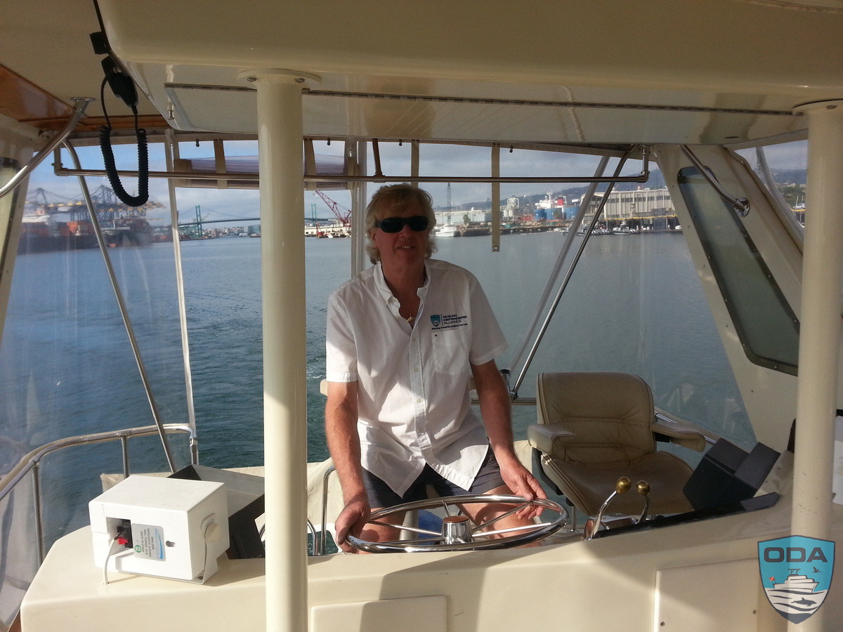 Captain Kurt at the helm