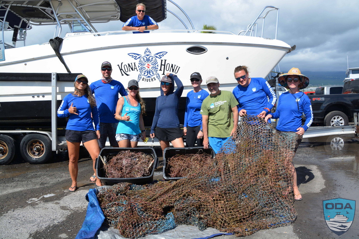 ODA Big Island Crew with Catch at first Deep Step cleanup