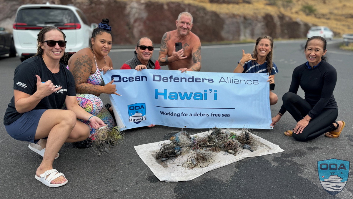 ODA Maui ocean cleanup crew with abandoned fishing gear
