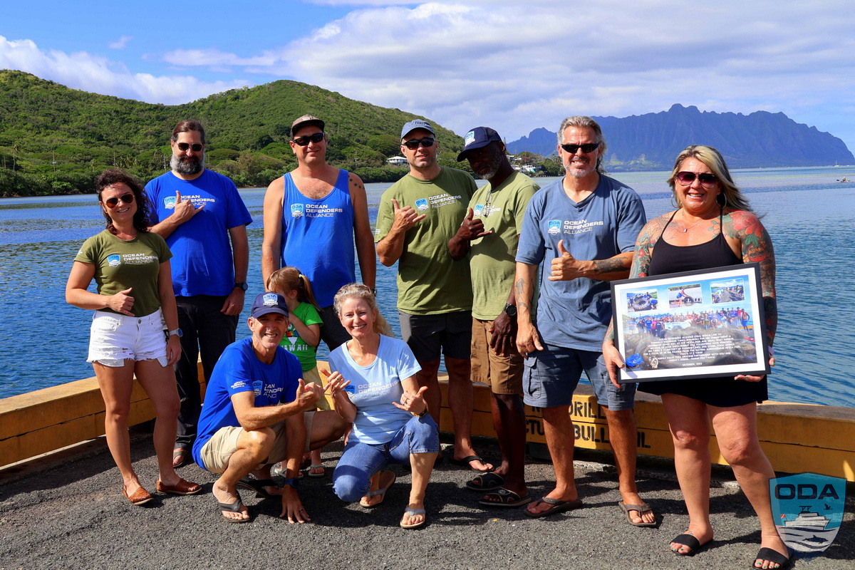 The ODA Oahu Ocean Cleanup Team honors Tanya Borabora