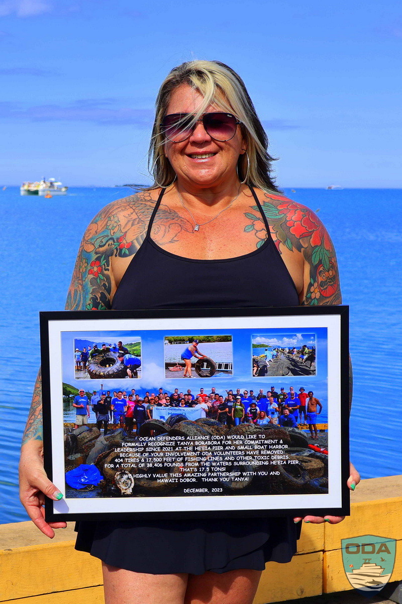 Tanya with her dedication plaque